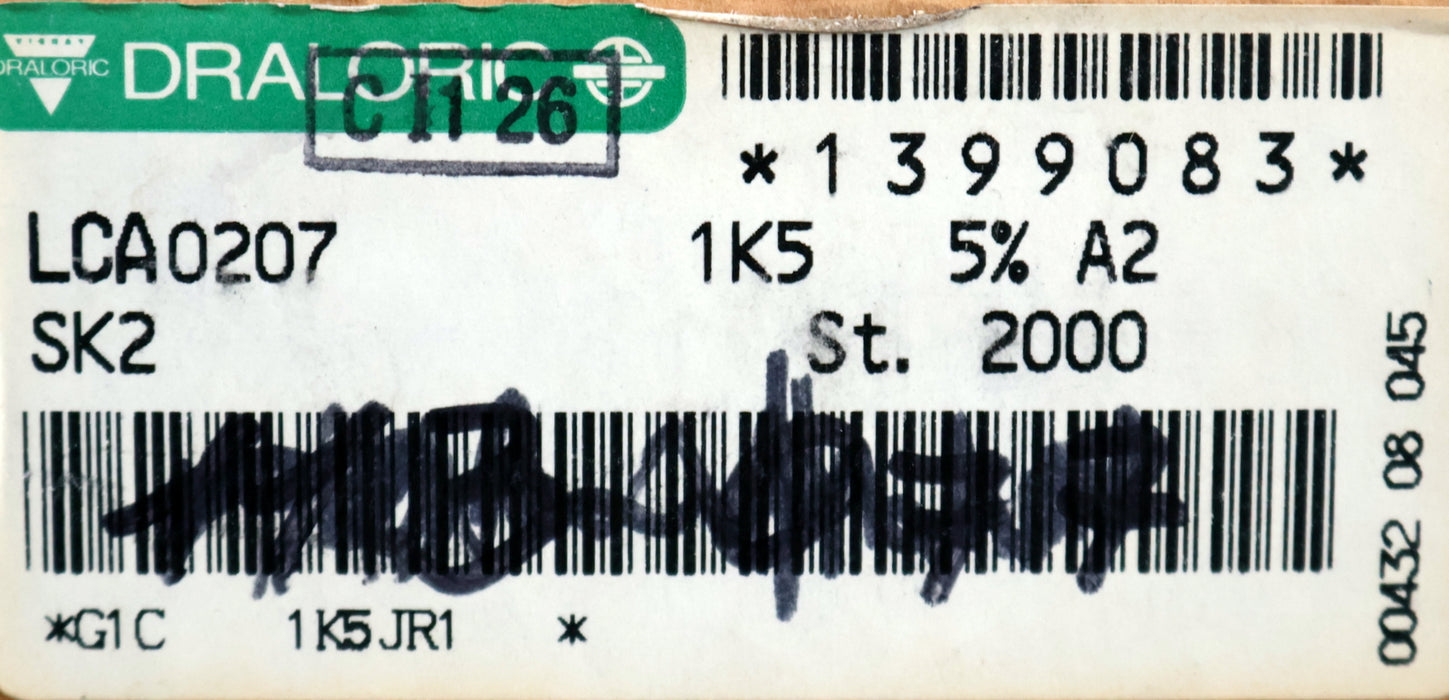 Bild des Artikels DRALORIC-1100x-Metallschichtwiderstände-1,5kΩ-LCA0207-1500-Ohm-Toleranz-5%