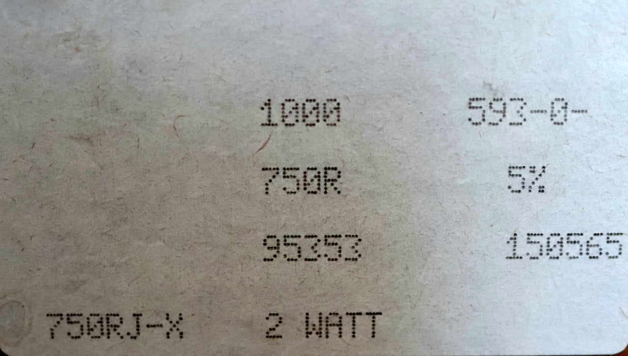 Bild des Artikels 900x-Metallschichtwiderstände-750Ω-750-Ohm-Toleranz-5%-Model-750RJ-X-unbenutzt