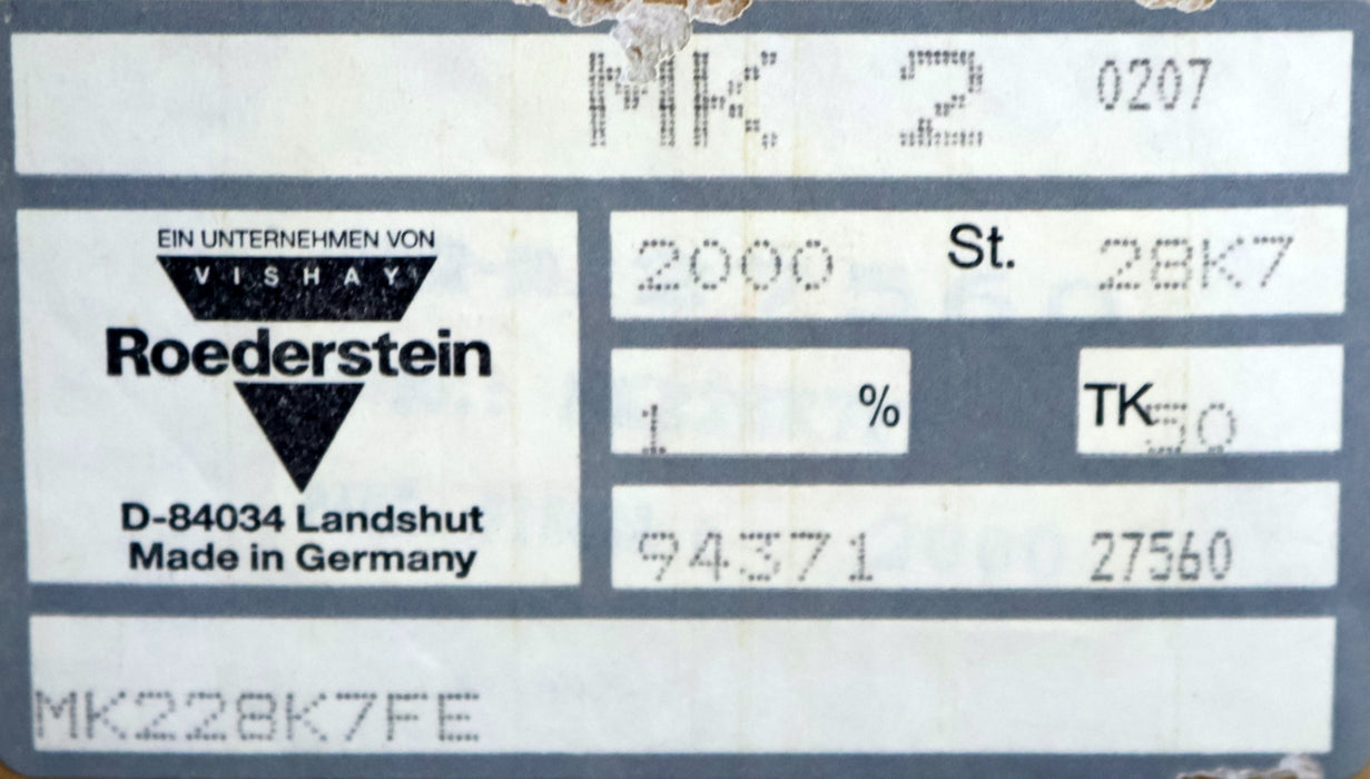 Bild des Artikels ROEDERSTEIN-1700x-Metallschichtwiderstände-28,7kΩ-28700-Ohm-Toleranz-1%