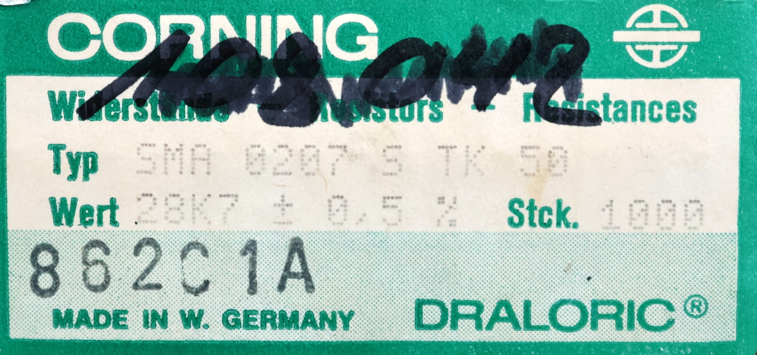 Bild des Artikels CORNING-900x-Metallschichtwiderstände-28,7kΩ-28700-Ohm-Toleranz-0,5%-SMA-0207