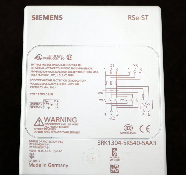 Bild des Artikels SIEMENS-Rse-ST-Motorstarter-3RK1304-5KS40-5AA3-gebraucht