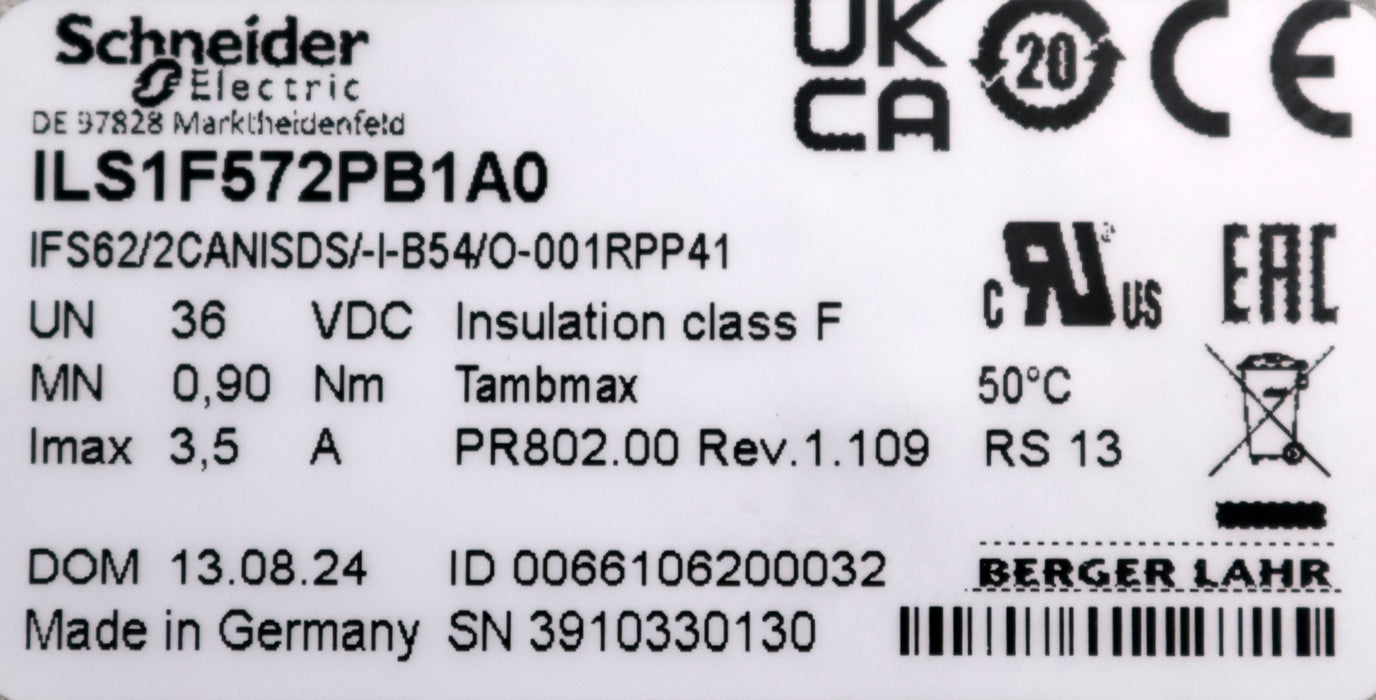 Bild des Artikels SCHNEIDER-ELECTRONIC-Schrittmotor-ILS1F572PB1A0-36VDC-0,9Nm-3,5A