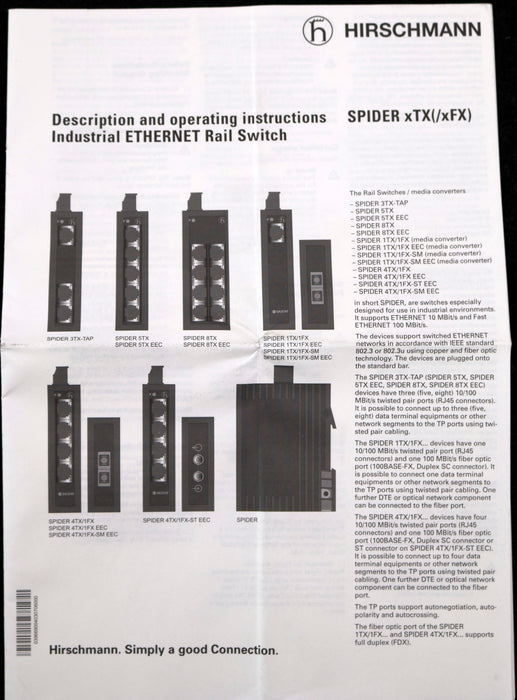 Bild des Artikels HIRSCHMANN-Ethernet-Switch-Spider-5TX-9,6-32VDC-230-75mA-unbenutzt-in-OVP