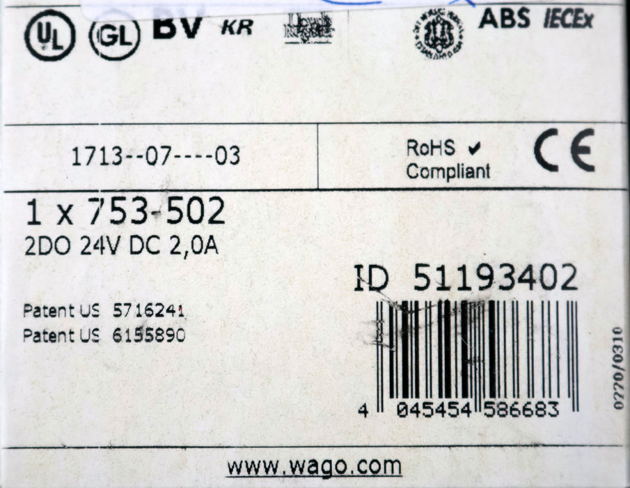 Bild des Artikels WAGO-Feldbus-Ausgangsklemme-Item-No.-753-502-24VDC-2A-unbenutzt-in-OVP