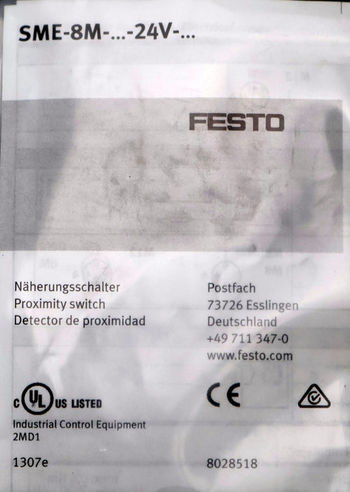 Bild des Artikels FESTO-3x-Näherungsschalter-SME-8M-DS-24V-K0,3-M8D-Art.Nr.-543861-unbenutzt