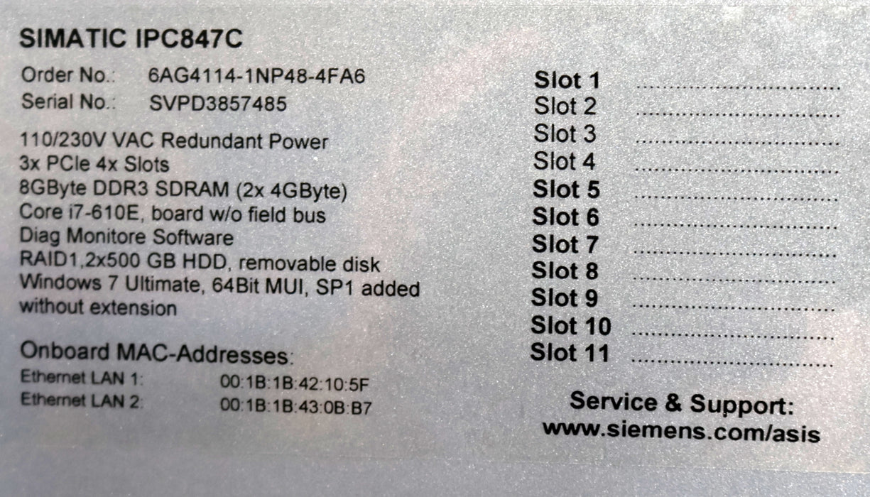 Bild des Artikels SIEMENS-SIMATIC-IPC847C-Rack-PC-6AG4114-1NP48-4FA6-Vers.-15-Core-i7-610E