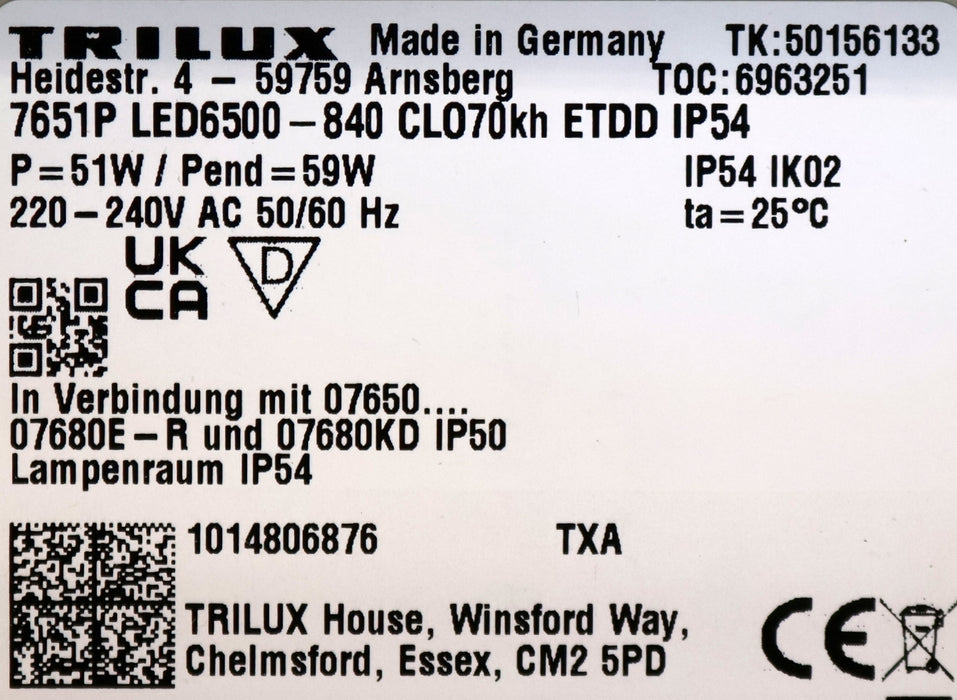 Bild des Artikels TRILUX-Leuchteinsatz-zur-Verwendung-im-Tragprofil-07650./.../35...,-07690.../58.