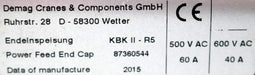 Bild des Artikels DEMAG-6m-KBK-II---R5-Kranbaukasten-mit-Endeinspeisung-Nr.:-98223444-/-87360544