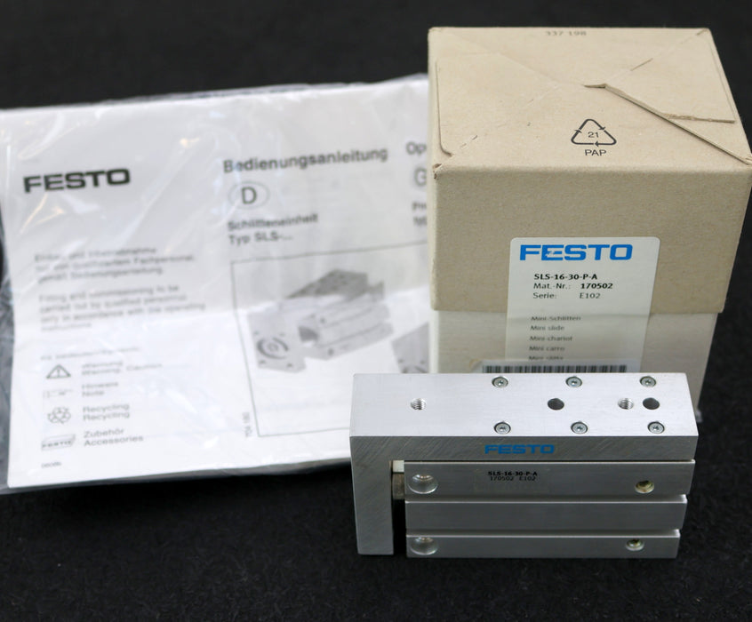 Bild des Artikels FESTO-Mini-Schlitten-SLS-16-30-P-A-Mat.Nr.-170502-KolbenØ-16mm-Hub-30mm-1-10bar
