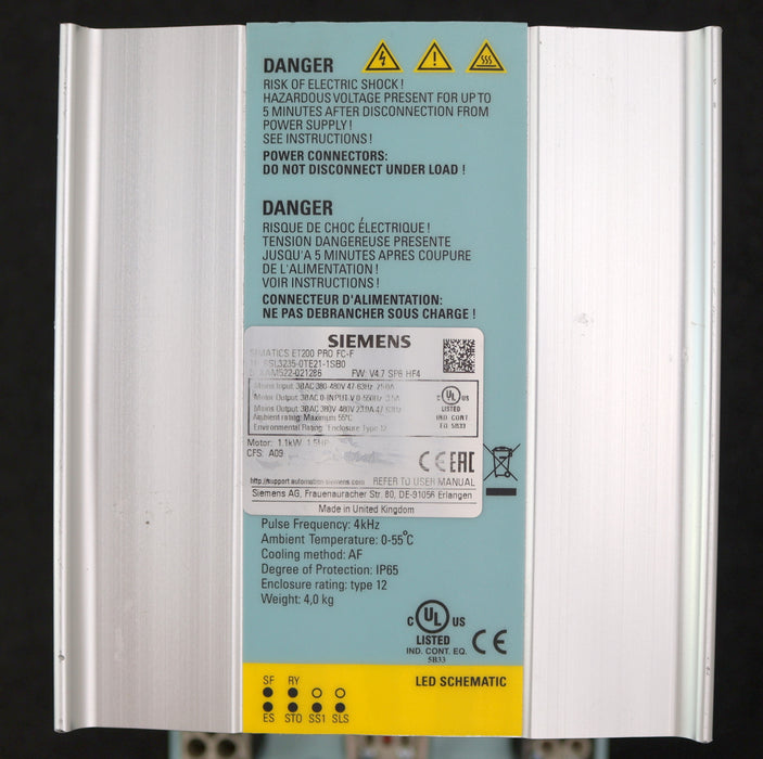 Bild des Artikels SIEMENS-ET200pro-FC-F-Frequenzumrichter-6SL3235-0TE21-1SB0-Verschlussklam.-fehlt
