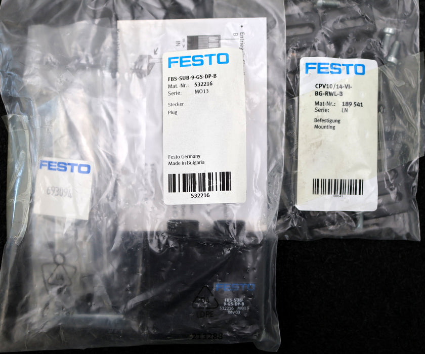Bild des Artikels FESTO-Ventilinsel-CPV10-VI-Mat.Nr.-18200-mit-8x-Magnetventil-Mat.Nr.-161416