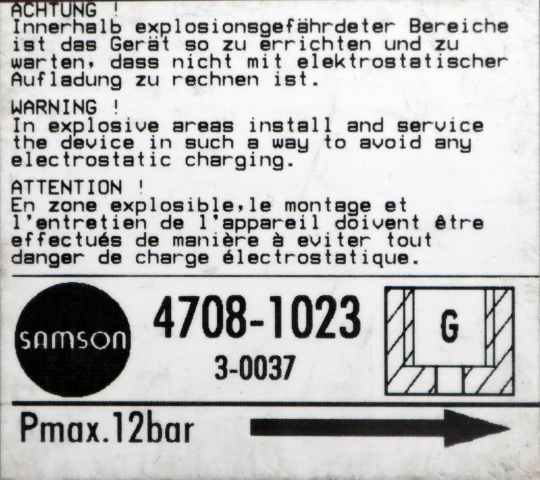 Bild des Artikels SAMSON-Druckregler-Typ-4708-1023-ID.Nr.-1058462-Pmax.-12bar-unbenutzt-in-OVP