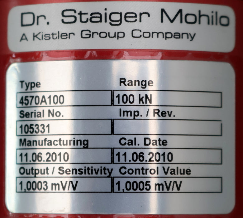 Bild des Artikels DR.-STAIGER-MOHILO-Kraftsensor-force-transducer-Typ-4570A100-Range-100kN