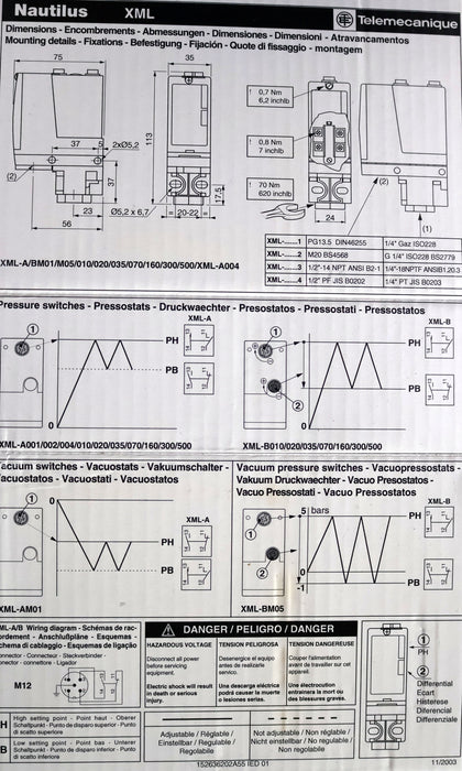 Bild des Artikels TELEMECANIQUE-Druckschalter-Pressure-Switch-XML-A070D1S11-70bar-unbenutzt