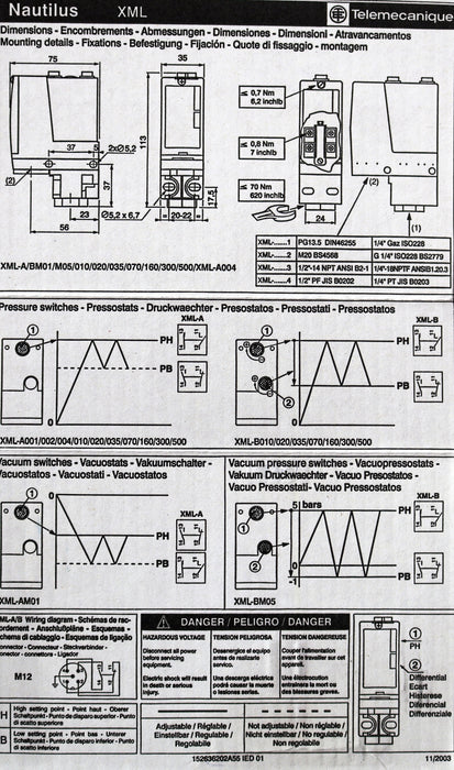 Bild des Artikels TELEMECANIQUE-Druckschalter-Pressure-Switch-XML-A070D2S11-70bar-unbenutzt