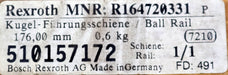Bild des Artikels REXROTH-Kugel-Führungsschiene-MNR:-R164720331-Länge-176mm-aus-Kohlenstoffstahl