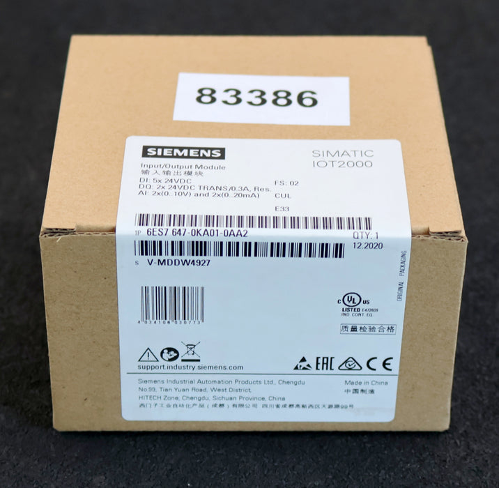 Bild des Artikels SIEMENS-SIMATIC-IOT2000-Input/Output-Module-6ES7647-0KA01-0AA2-5x-24VDC