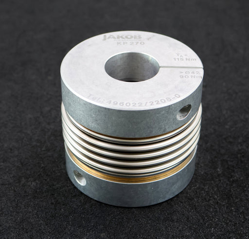 Bild des Artikels JAKOB-Metallbalgkupplung-KP270-TA=85-FT-IBS-/-115Nm-1.-Bohrung-Ø-38mm