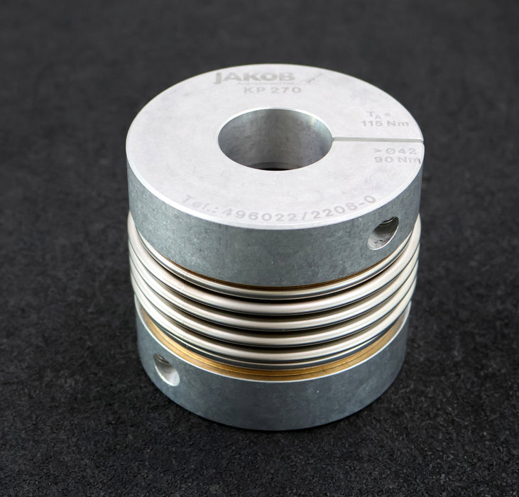 Bild des Artikels JAKOB-Metallbalgkupplung-KP270-TA=85-FT-IBS-/-115Nm-1.-Bohrung-Ø-38mm