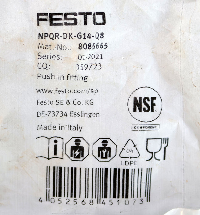 Bild des Artikels FESTO-2x-Steckverschraubung-gerade-NPQR-DK-G14-Q8-Mat.Nr.-8085665-unbenutzt