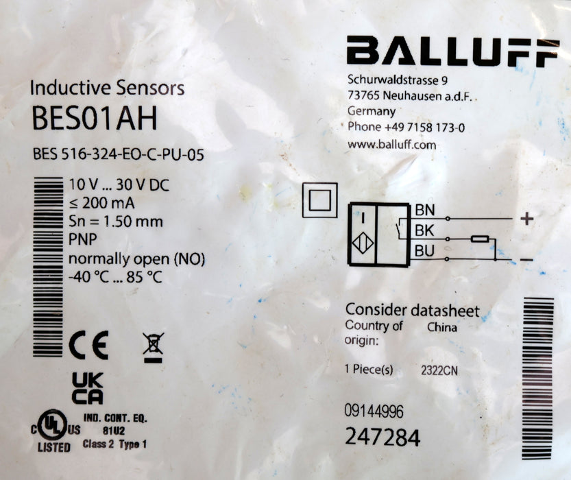 Bild des Artikels BALLUFF-Induktiver-Sensor-BES01AH-BES-516-324-EO-C-PU-05-10-30VDC-SN=-1,50mm