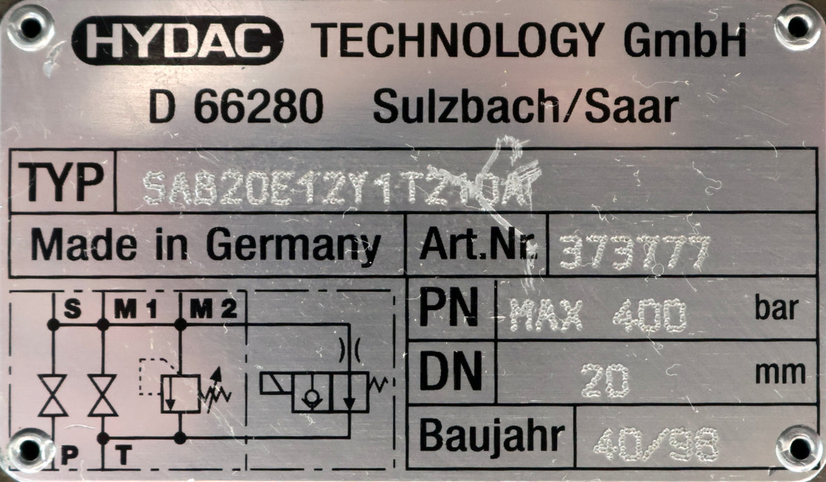 Bild des Artikels HYDAC-Sicherheits-Absperrblock-SAB20E12Y1T210A-Art.Nr.-373777-PN-max.-400bar