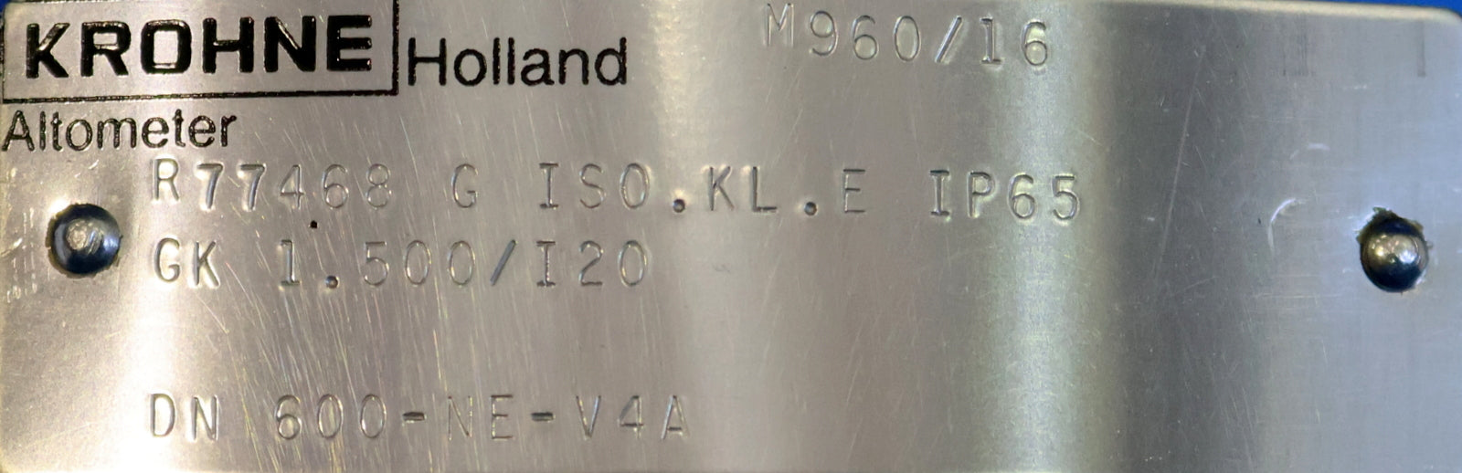 Bild des Artikels KROHNE-Altometer-M960/16-DN600-NE-V4A-PN10-IP65-GK:-1.500/I20-unbenutzt