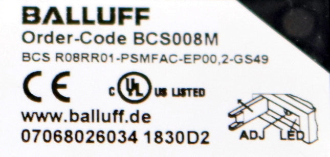 Bild des Artikels BALLUFF-kapazitiver-Sensor-BCS008M-Mat-Nr.-367366-UB=-12-30VDC-Imax=-50mA
