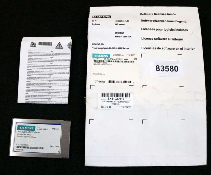 Bild des Artikels SIEMENS-SINUMERIK-840D-Systemsoftware-NCU572-6FC5250-4AX20-2AH4-Software-Lizenz