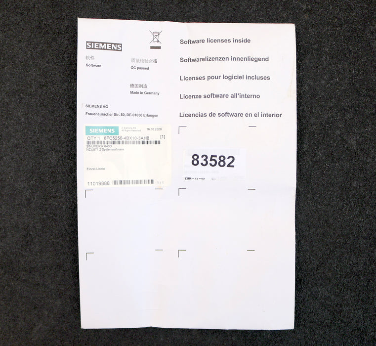 Bild des Artikels SIEMENS-SINUMERIK-840D-Systemsoftware-Standard-NCU571.2-6FC5250-4BX10-3AH0