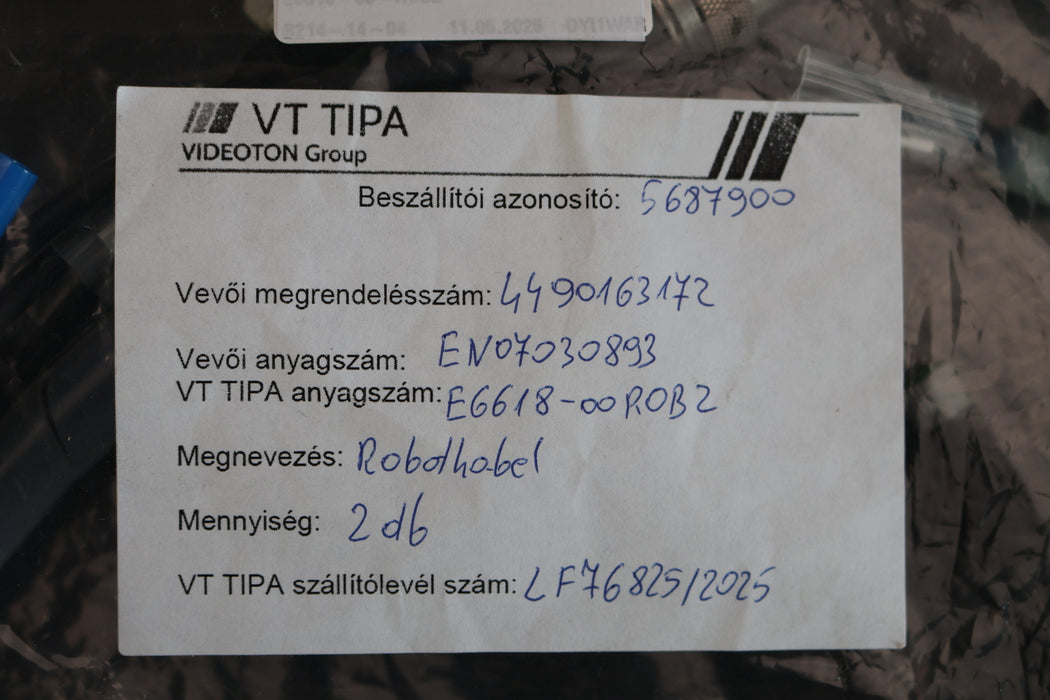 Bild des Artikels VT-TIPA-VIDEOTON-GROUP-Robotik-Kamera-Kabel-2dB-Art.Nr.-E6618-00-R0B2-unbenutzt