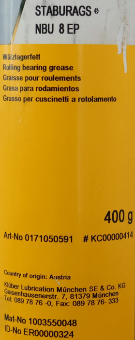 Bild des Artikels KLÜBER-STABURAGS-NBU-8-EP-400g-Art.-Nr.-0171050591-unbenutzt-in-OVP