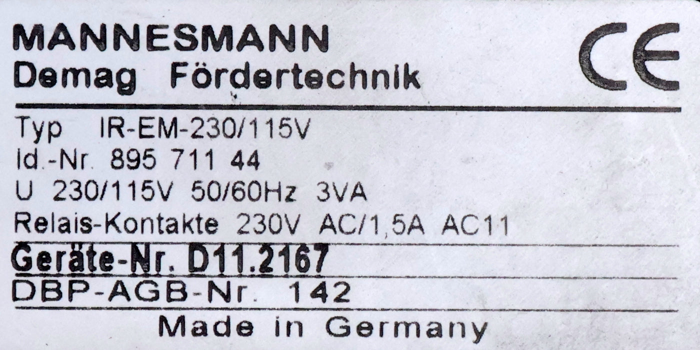 Bild des Artikels MANNESMANN-DEMAG-DEMATIK-Infrarot-Steuerung-IR-EM-230/115V-ID-Nr.-89571144