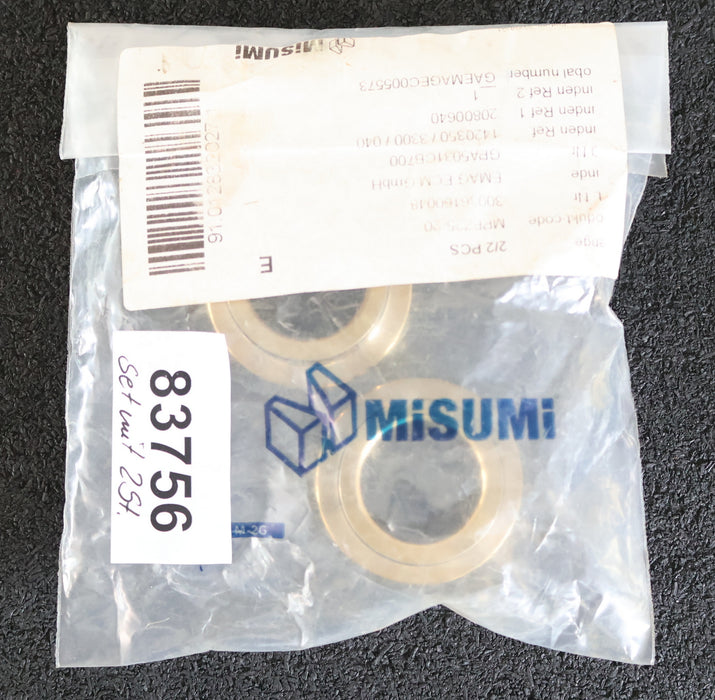 Bild des Artikels MISUMI-2x-Gleitlagerbuchsen-mit-Flansch-MPFZ25-20-AußenØ-35mm-InnenØ-25mm