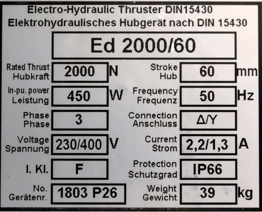 Bild des Artikels EMG-ELDRO-Elektrohydraulisches-Hubgerät-nach-DIN15430-ED2000/60-Hubkraft-2000N