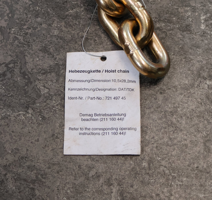 Bild des Artikels DEMAG-9,2m-Kette-10,5x28,2mm-Länge-9,2m-Art.Nr.-83769944-für-Kettenzug-DK10/PK10