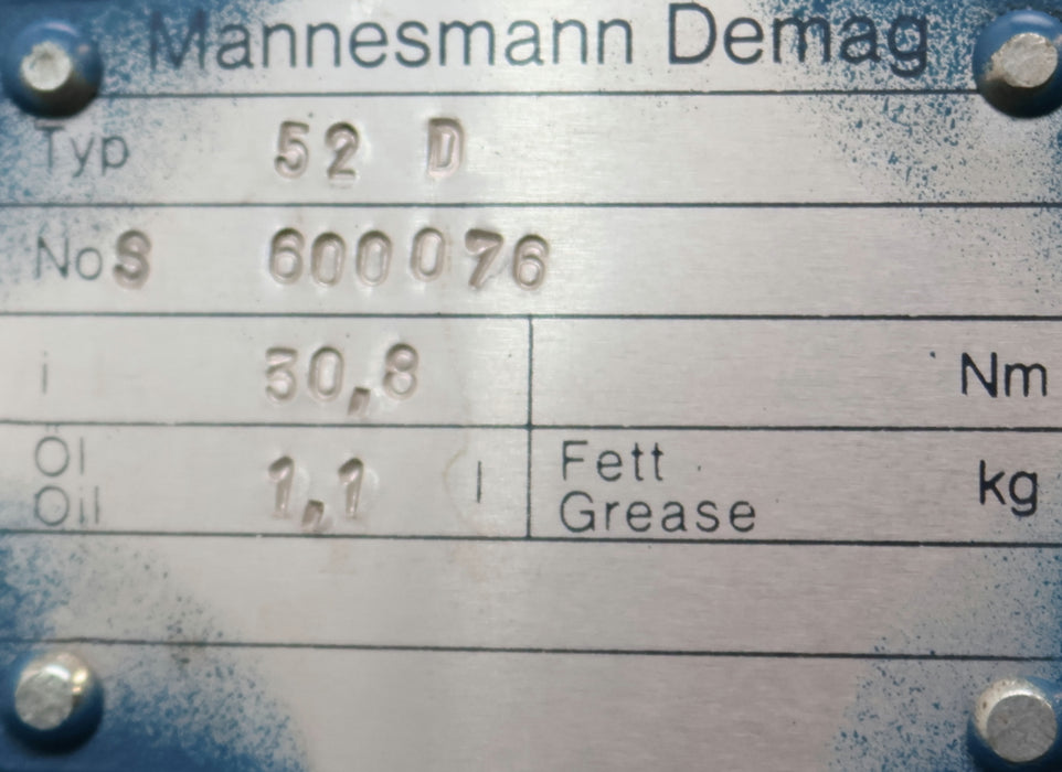 Bild des Artikels DEMAG-Fahrmotor-13/6-KF2-mit-52D-i=-30,8-220V-50Hz-3,1A-380V-50Hz-1,8A