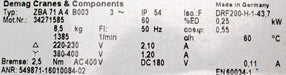 Bild des Artikels DEMAG-Antriebsmotor-ZBA-71-A4-B003-220-230V-50Hz-2,1A-380-400V-50Hz-1,2A