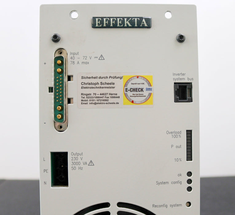 Bild des Artikels EFFEKTA-Wechselrichter-WRDFI48-230-3K0-3000VA-Input-40-72VDC-78Amax
