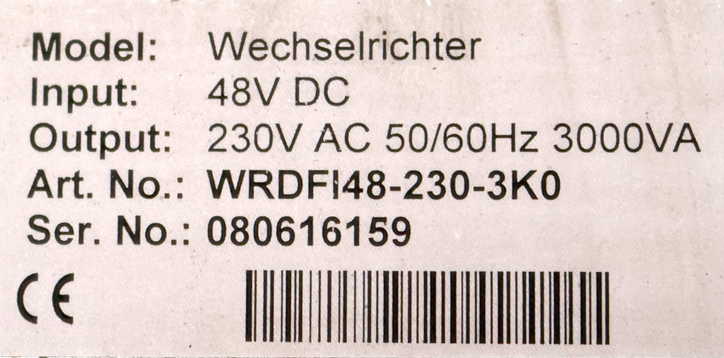 Bild des Artikels EFFEKTA-Wechselrichter-WRDFI48-230-3K0-3000VA-Input-40-72VDC-78Amax