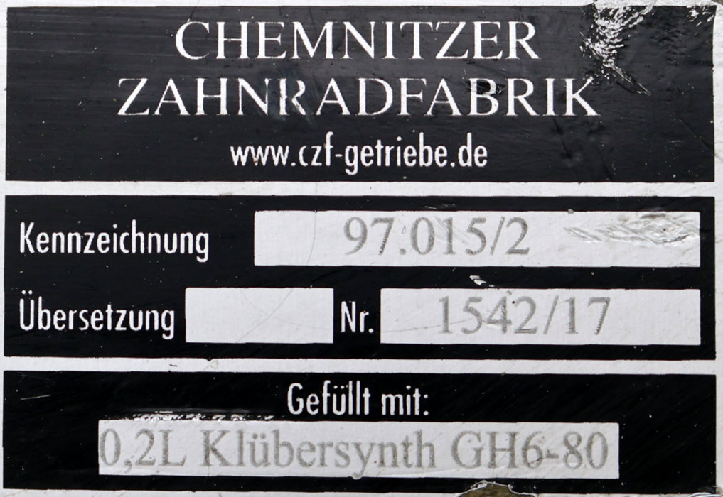 Bild des Artikels CHEMNITZER-ZAHNRADFABRIK-Getriebe-97.015/2-für-NAGEL-Honmaschine-gebraucht