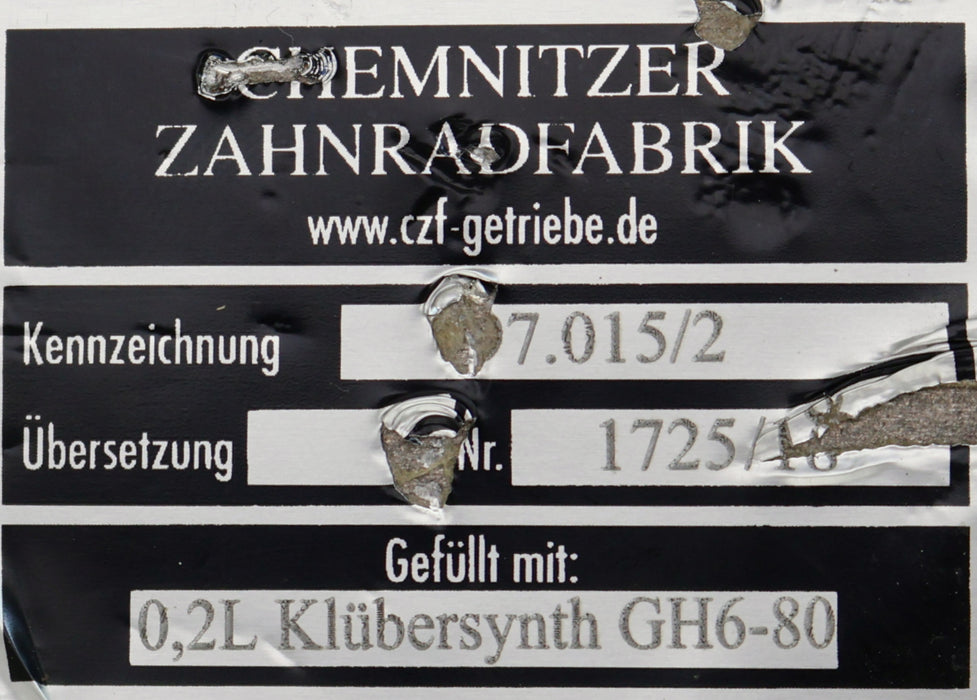 Bild des Artikels CHEMNITZER-ZAHNRADFABRIK-Getriebe-97.015/2-für-NAGEL-Honmaschine-SMA-R4