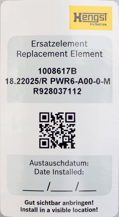 Bild des Artikels HENGST-Filterelement-PWR6-A00-0-M-R928037112-18.22025/R-1008617B-Ø-99,7mm