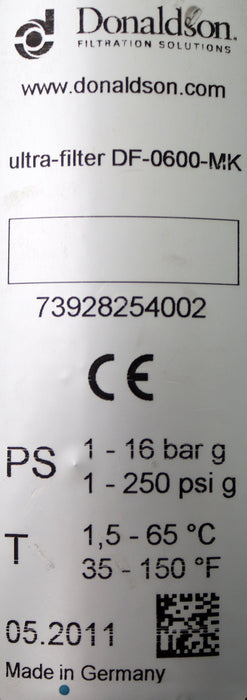 Bild des Artikels DONALDSON-Filtergehäuse-DF-0600-MK-Anschlusstyp:-G-1-1/2-max.-16bar-/-250psi