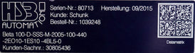 Bild des Artikels HSB-SCHUNK-Spindelatrieb-Typ-100-D-SSS-M-2005-100-440-2EO10-1ES10-4BL5-0