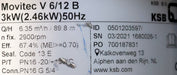 Bild des Artikels KSB-MOVITEC-Inlinepumpe-Kreiselpumpe-V-6/12-B-3kW-50Hz-6,35m³/h-/-89,8m-2900rpm