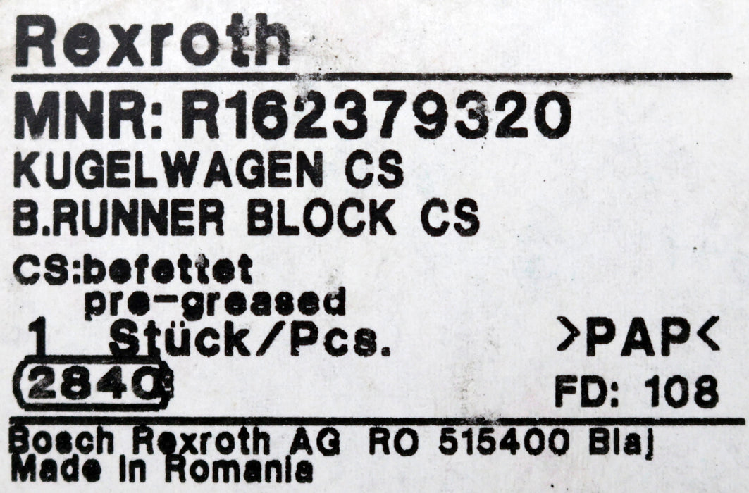 Bild des Artikels REXROTH-Kugelwagen-KWD-030-SLS-C0-H-1-MNR:-R162379320-Nenngröße-30mm-unbenutzt