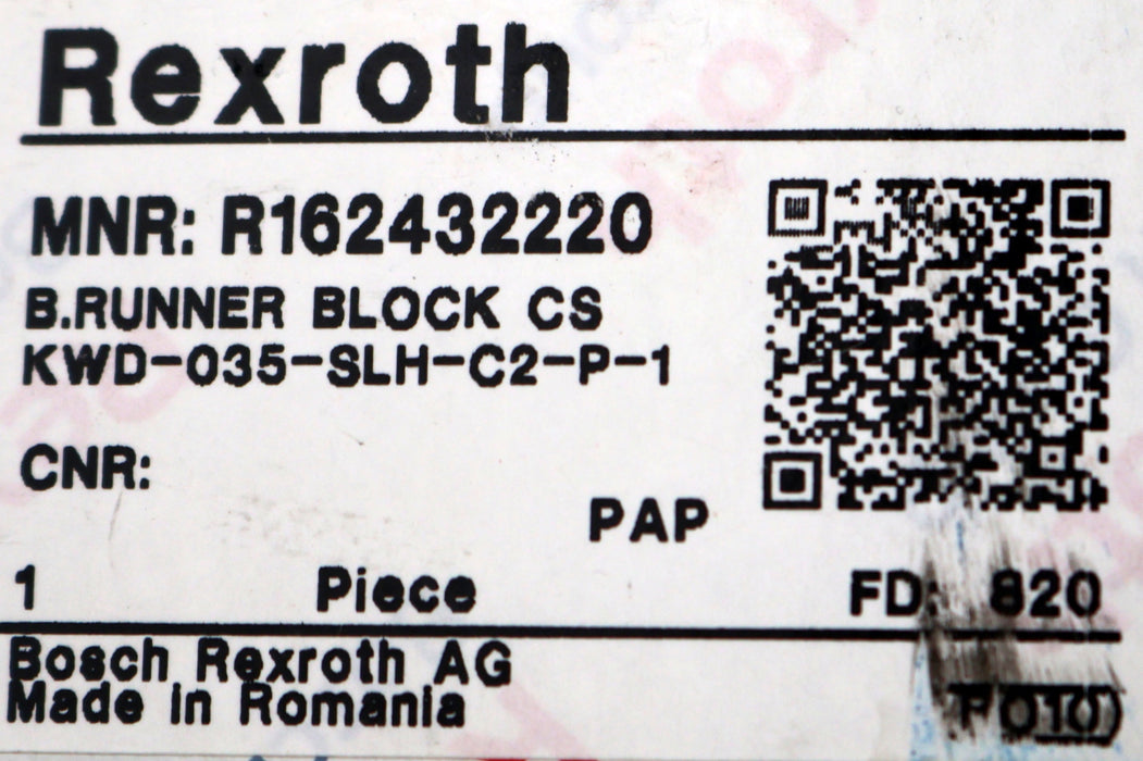 Bild des Artikels REXROTH-Kugelwagen-KWD-035-SLH-C2-P-1-MNR:-R162432220-Nenngröße-35mm-unbenutzt