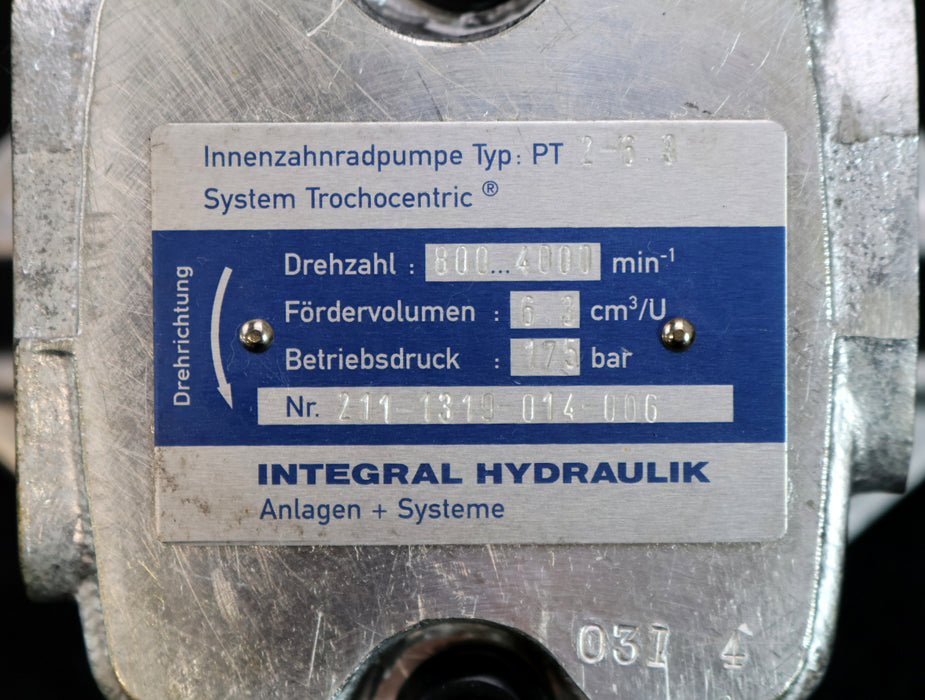 Bild des Artikels INTEGRAL-HYDRAULIK-Innenzahnradpumpe-Typ-PT-2-6.3-Art.Nr.-211-1319-014-006