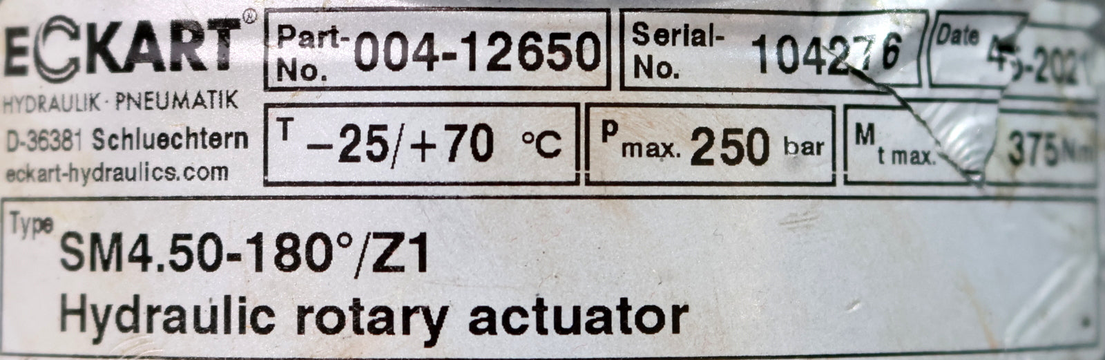 Bild des Artikels ECKART-Schwenkmotor-SM4-Type-SM4.50-180°/Z1-Part-No.-004-12650-max.-250bar